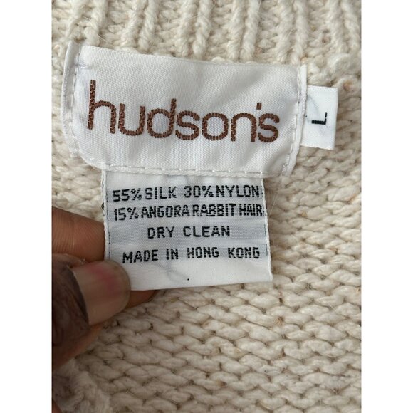 Hudson's Silk Angora Rabbit Hair Blend V-Neck Sweater Vest Sleeveless Pullover L - Picture 3 of 9